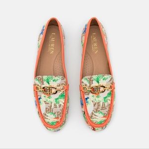 Ralph Lauren Averi II floral Monogram Jacquard Loafer Size 8 new in box